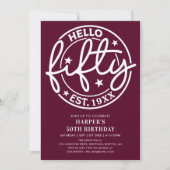 Hallo Bourgondië 50e verjaardag Kaart (Voorkant)