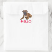 Hallo Boxer Puppy Hondengroet Sticker (Tas)