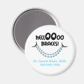 hallo Braces Blue Orthodontic Promotion Magneet (Voorkant / Achterkant)