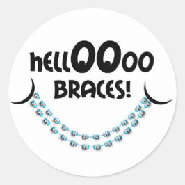 hallo Braces Blue Ronde Sticker