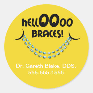 hallo Braces Orthodontist Patiënt aangepast Ronde Sticker