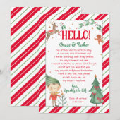 Hallo Brief van je Elf Brief Kaart (Voorkant / Achterkant)