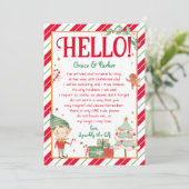Hallo Brief van je Elf Brief Kaart (Staand voorkant)