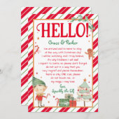 Hallo Brief van je Elf Brief Kaart (Voorkant / Achterkant)