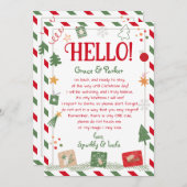 Hallo Brief van je kerstelfjes Kaart (Voorkant / Achterkant)