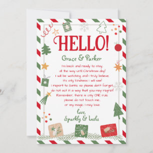 Hallo Brief van je kerstelfjes Kaart