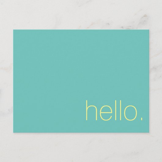 hallo, Briefkaart. Briefkaart (Voorkant)