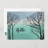 Hallo Briefkaart Herfstbomen Silhouet Sky Clouds (Voorkant / Achterkant)