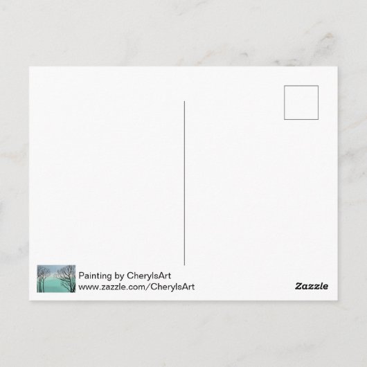 Hallo Briefkaart Herfstbomen Silhouet Sky Clouds (Achterkant)