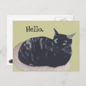 Hallo Briefkaart Resting Tortoise Shell Cat Painti (Voorkant / Achterkant)