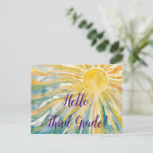 Hallo Briefkaart voor Waterverf van derde rang (Staand voorkant)