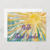 Hallo Briefkaart voor Waterverf van derde rang (Voorkant / Achterkant)