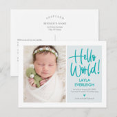 hallo Briefkaart Wereld Editable Color Announcemen (Voorkant / Achterkant)