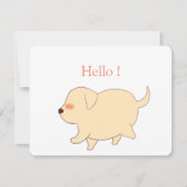 Hallo Briefkaart Yellow Labrador Retriever Dog (Voorkant)