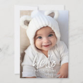 hallo Brosletters Baby Girl Foto Aankondiging (Voorkant)