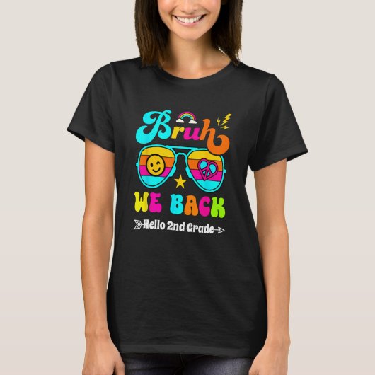 Hallo Bruh We Back 2nd Grade Terug naar School Doc T-shirt (Voorkant)