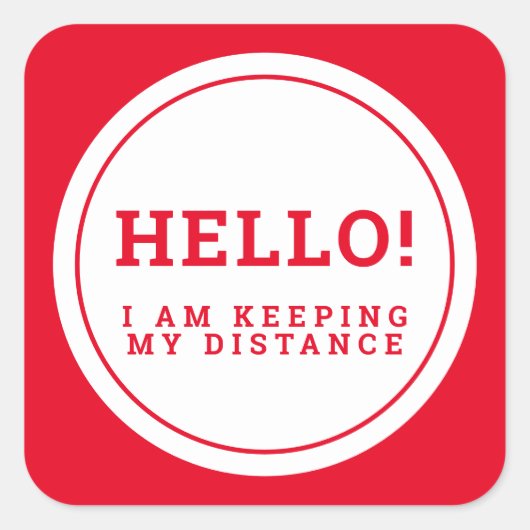 Hallo Bruiloft social distancing gastverzorging ro Vierkante Sticker (Voorkant)
