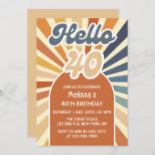 Hallo Bruine Retro Sun Groovy Wave Kaart (Voorkant / Achterkant)