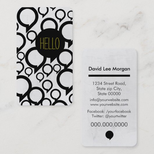 hallo / Bubble chat Visitekaartje (Voorkant / Achterkant)