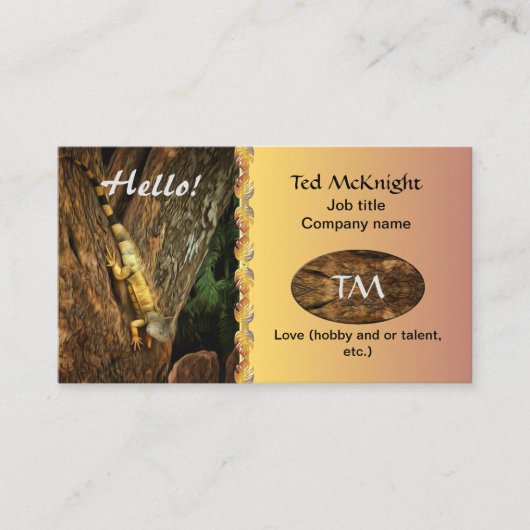 hallo Bucerias Iguana 1069 Visitekaartje (Voorkant)