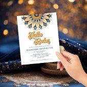 HALLO BUDGET Baby Blauw Goud Retro Baby shower