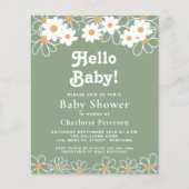 Hallo Budget Baby Daisy Baby shower Invitation (Voorkant)