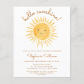 Hallo Budget | Sunshine Baby shower Invitation (Voorkant)