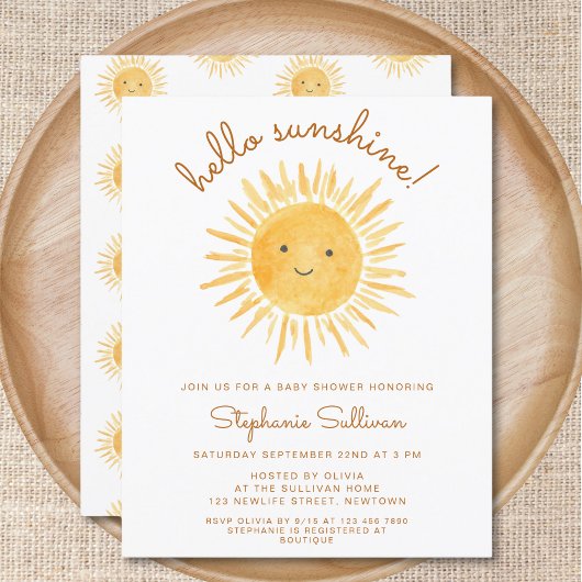 Hallo Budget | Sunshine Baby shower Invitation