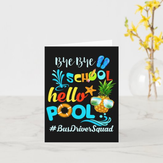 Hallo #busdriversquad Bye Bye School Kaart (Gele Bloem)