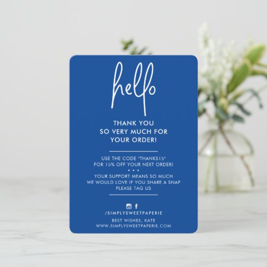 HALLO BUSINESS BEDANKT modern (Staand voorkant)