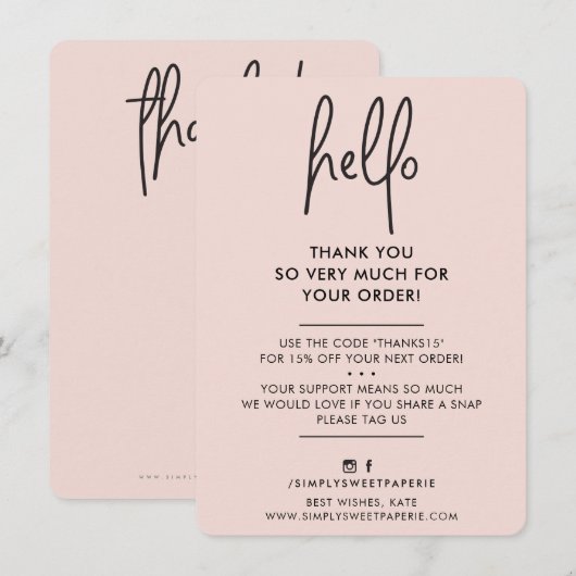 HALLO BUSINESS BEDANKT modern (Voorkant / Achterkant)