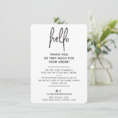 HALLO BUSINESS DANK U modern eenvoudig Bedankkaart (Staand voorkant)