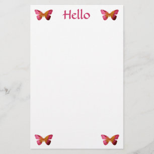 hallo, butterflies briefpapier