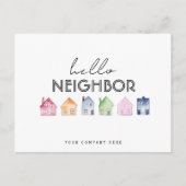 Hallo Buurman Kleurrijke Huizen Realty Promo Briefkaart (Voorkant)