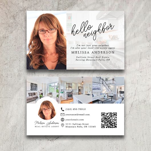 Hallo Buurt Vastgoed Foto QR Code Visitekaartje