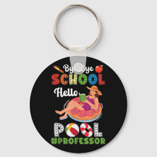 Hallo Bye Bye School Zwembad Professor op zomervak Sleutelhanger