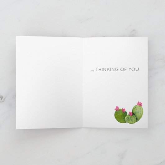 Hallo Cactus Art Flowers Kaart (Binnen)