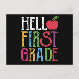 Hallo cadeau voor leerling in de eerste klas op de briefkaart