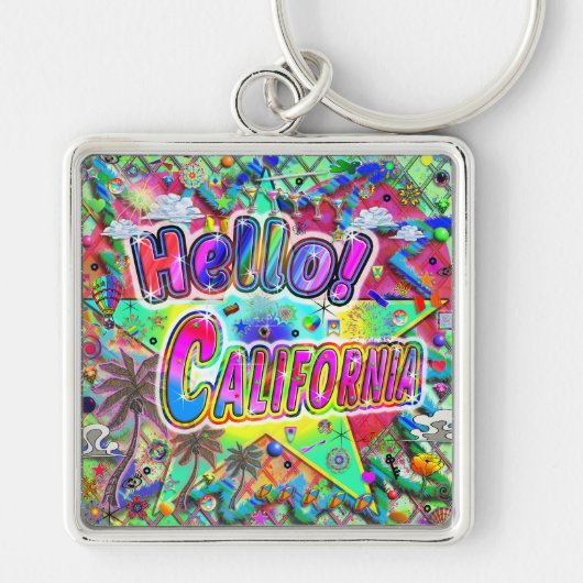 Hallo Californië! Button Sleutelhanger (Voorkant)