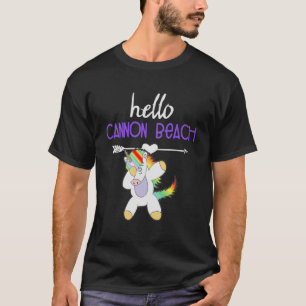 Hallo Cannon Beach Oregon Dabbing Eenhoorn Grappig T-shirt