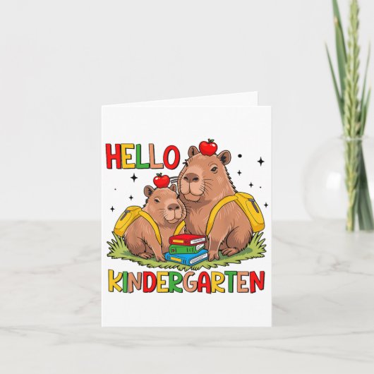 Hallo Capybara School start Kaart (Voorkant)