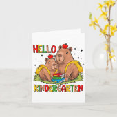 Hallo Capybara School start Kaart (Gele Bloem)