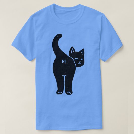 Hallo Cat Butt Minimalist Black beroemd gemaakt do T-shirt (Design voorkant)