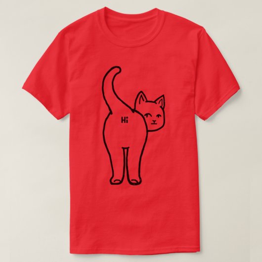 Hallo Cat Butt Minimalist Line van Tobe Fonseca T-shirt (Design voorkant)
