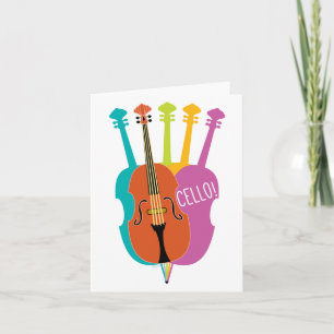 Hallo Cello © Muziekinstrumenten Kleurrijke noot K Kaart