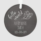 hallo Chalkboard Baby's eerste persoonlijke Ornament (achterkant)