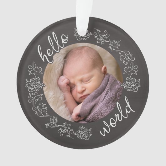 hallo Chalkboard Baby's eerste persoonlijke Ornament (voorkant)