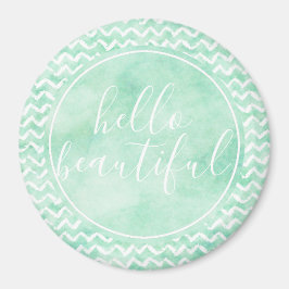 Hallo Chic Mint Chevron Stripes Magneet