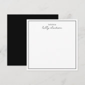 Hallo Chic? Van Monogram Script Border Zwart Wit Notitiekaartje (Voorkant / Achterkant)