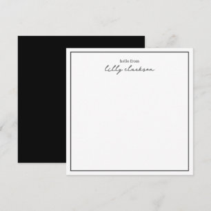 Hallo Chic? Van Monogram Script Border Zwart Wit Notitiekaartje